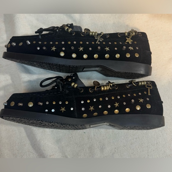 Free People NIB Stargazer Studded Boat Shoe Black 8.5 ☀️🍂🥶🌼 - Picture 4 of 9